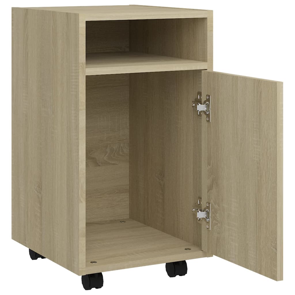 Credenza con Ruote Rovere Sonoma 33x38x60 cm Legno Multistrato