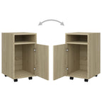Credenza con Ruote Rovere Sonoma 33x38x60 cm Legno Multistrato
