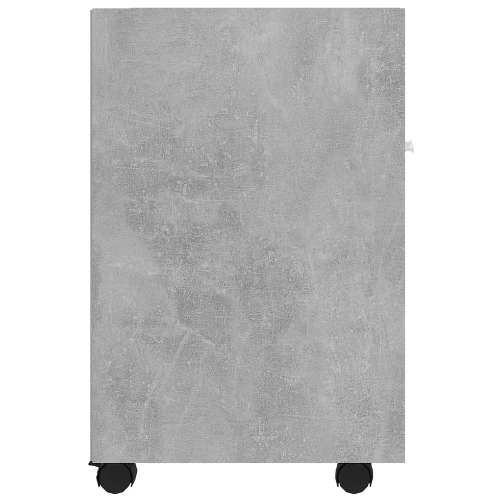 Credenza con Ruote Grigio Cemento 33x38x60 cm Legno Multistrato