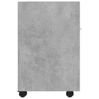 Credenza con Ruote Grigio Cemento 33x38x60 cm Legno Multistrato