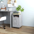 Credenza con Ruote Grigio Cemento 33x38x60 cm Legno Multistrato