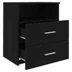 Comodini 2pz Neri 50x32x60 cm