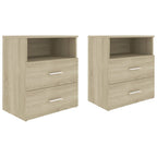 Comodini 2pz Rovere Sonoma 50x32x60 cm