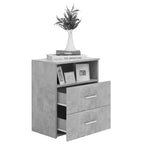 Comodino Grigio Cemento 50x32x60 cm