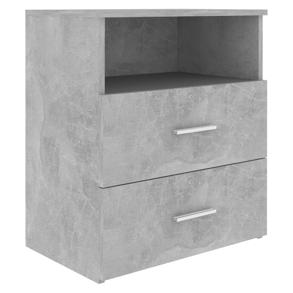 Comodini 2 pz Grigio Cemento 50x32x60 cm