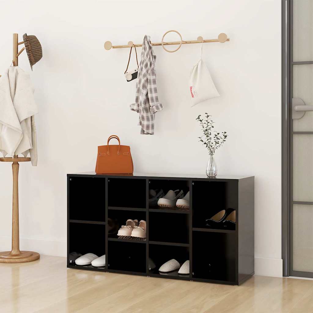 Scarpiera con Panchina Nera 103x30x55 cm Legno Multistrato