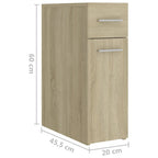 Armadietto da Farmacia Rovere Sonoma 20x45,5x60 cm Multistrato