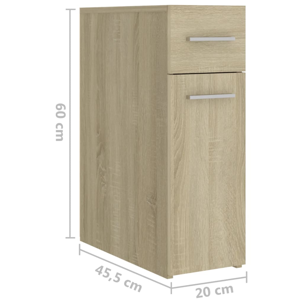 Armadietto da Farmacia Rovere Sonoma 20x45,5x60 cm Multistrato