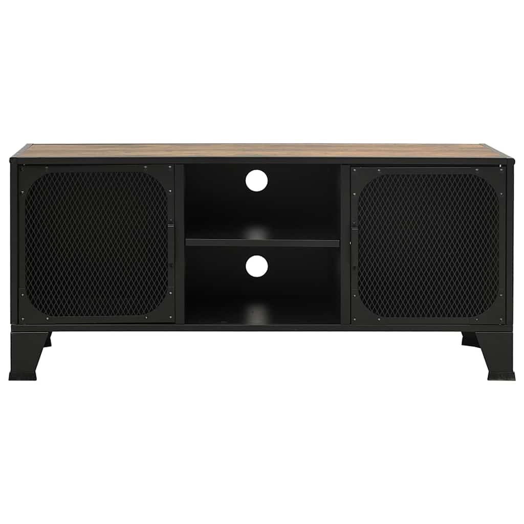Mobile Porta TV Marrone Rustico 105x36x47 cm in Metallo e MDF