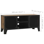 Mobile Porta TV Marrone Rustico 105x36x47 cm in Metallo e MDF