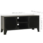 Mobile Porta TV Grigio 105x36x47 cm in Metallo e MDF