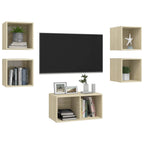 Set Mobili TV 5 pz Rovere Sonoma in Legno Multistrato