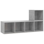 Set Porta TV 2 pz Grigio Cemento in Truciolato