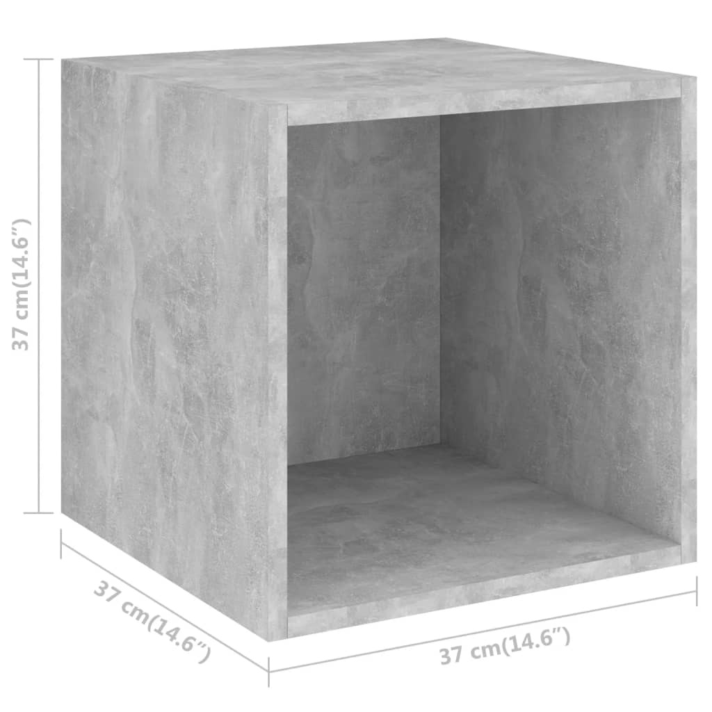 Set Porta TV 2 pz Grigio Cemento in Truciolato