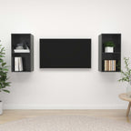 Mobile TV a Parete 2 pz Grigio Lucido in Truciolato