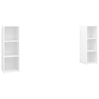 Mobili TV 2 pz Bianchi 107x35x37 cm in Legno Multistrato