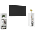 Mobili TV 2 pz Bianchi 107x35x37 cm in Legno Multistrato