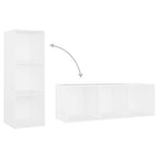 Mobili TV 2 pz Bianchi 107x35x37 cm in Legno Multistrato