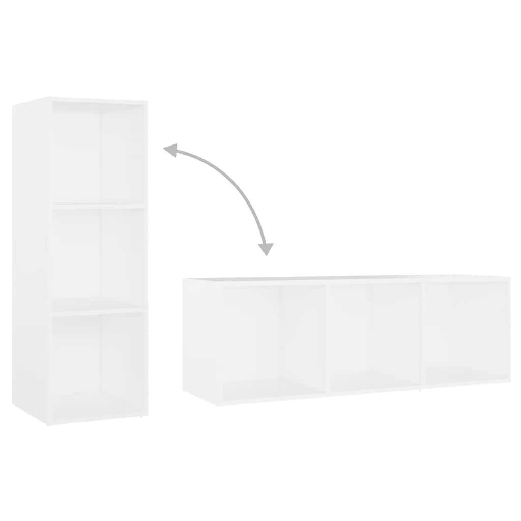 Mobili TV 2 pz Bianchi 107x35x37 cm in Legno Multistrato