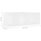 Mobili TV 2 pz Bianchi 107x35x37 cm in Legno Multistrato