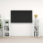 Mobili TV 2 pz Bianchi 107x35x37 cm in Legno Multistrato