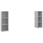 Mobili TV 2 pz Grigio Cemento 107x35x37 cm in Legno Multistrato