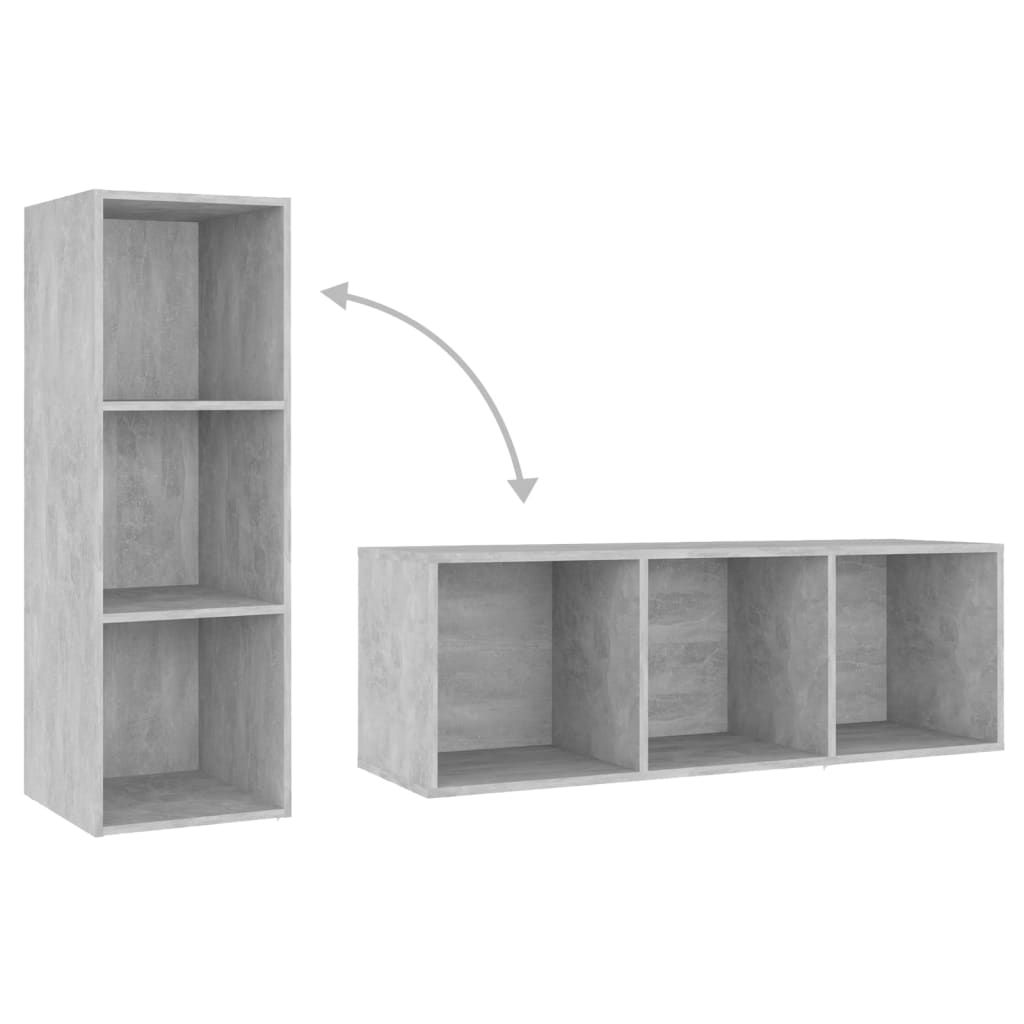 Mobili TV 2 pz Grigio Cemento 107x35x37 cm in Legno Multistrato