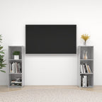 Mobili TV 2 pz Grigio Cemento 107x35x37 cm in Legno Multistrato