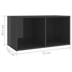 Mobili TV 2 pz Grigio Lucido 72x35x36,5 cm in Legno Multistrato