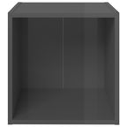 Set Mobili TV 6 pz Grigio Lucido in Legno Multistrato