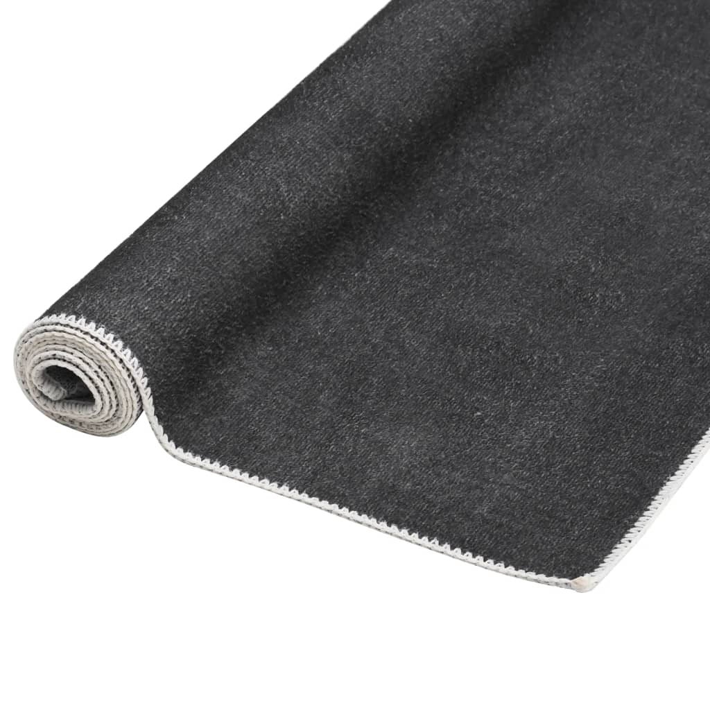 Tappeto Lungo Stampato Lavabile Antracite 80x300 cm Poliestere