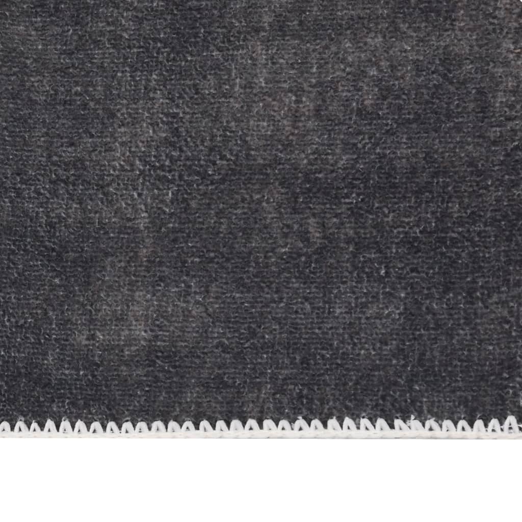 Tappeto Lungo Stampato Lavabile Antracite 80x300 cm Poliestere