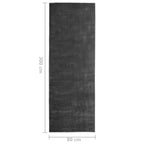 Tappeto Lungo Stampato Lavabile Antracite 80x300 cm Poliestere