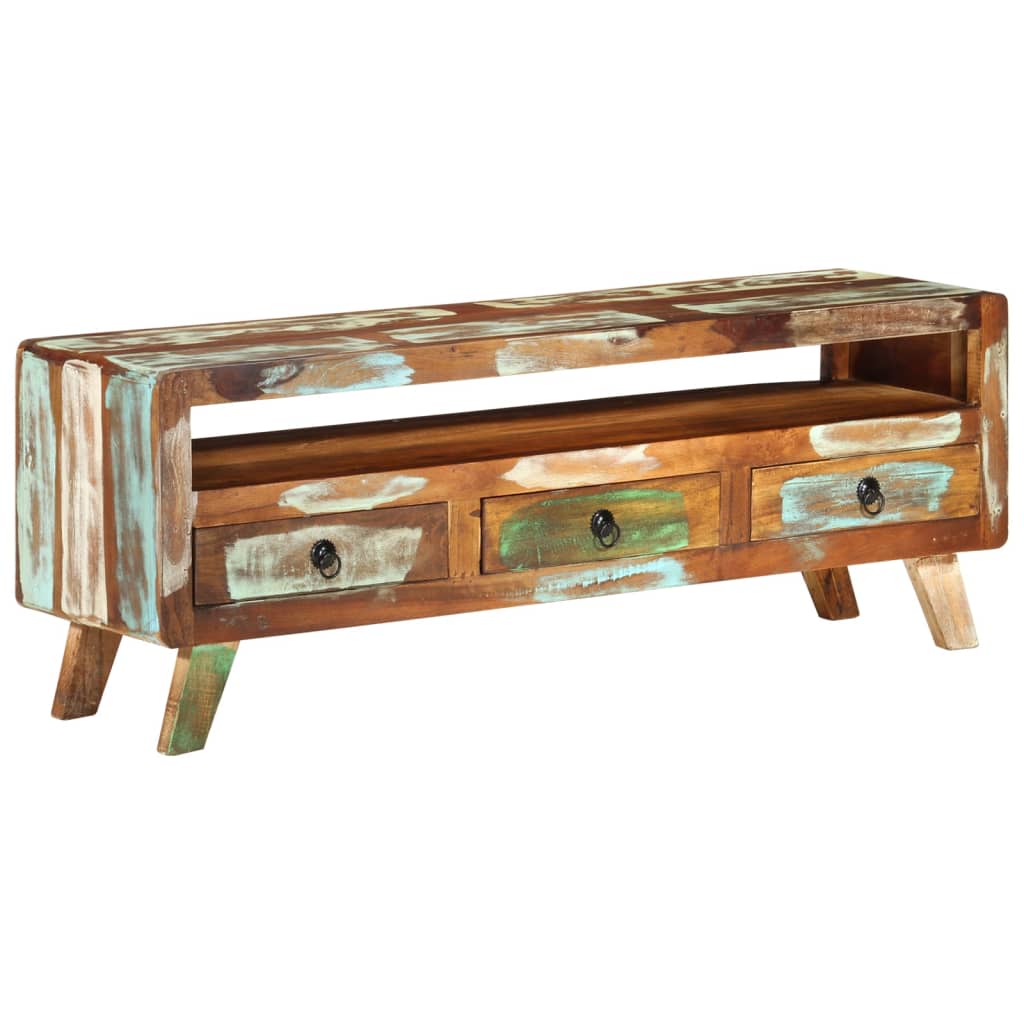 Mobile Porta TV Multicolore 110x30x40 cm in Legno di Recupero