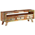 Mobile Porta TV Multicolore 110x30x40 cm in Legno di Recupero