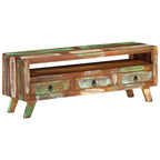Mobile Porta TV Multicolore 110x30x40 cm in Legno di Recupero