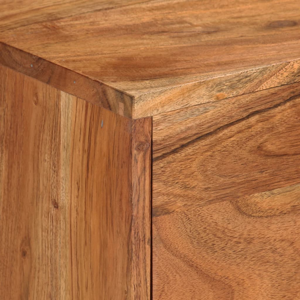 Mobile TV Marrone ambra e Grigio 110x30x50cm in Legno di Acacia