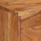 Mobile TV Marrone ambra e Grigio 110x30x50cm in Legno di Acacia