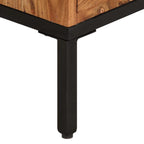 Mobile TV Marrone ambra e Grigio 110x30x50cm in Legno di Acacia