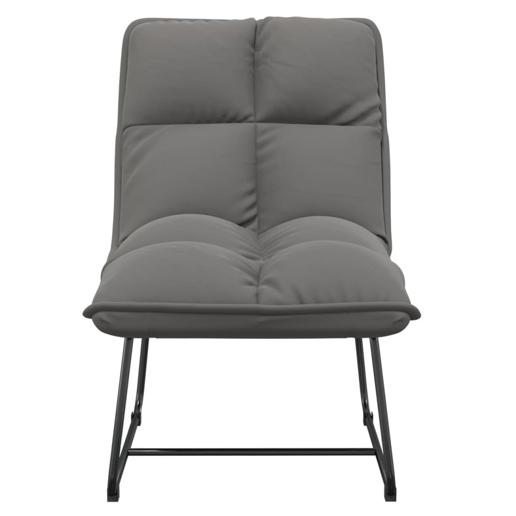 Poltrona con Struttura in Metallo Grigio Chiaro in Velluto
