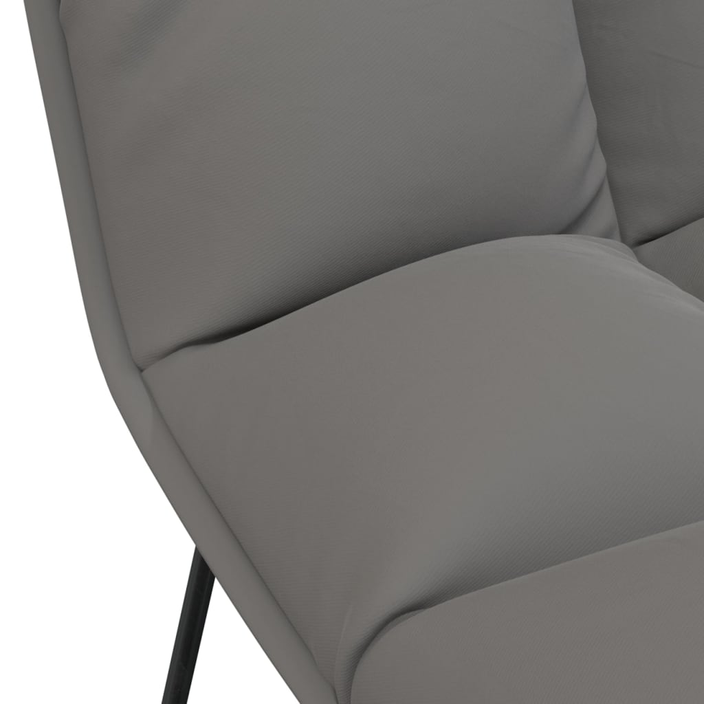 Poltrona con Struttura in Metallo Grigio Chiaro in Velluto