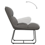 Poltrona con Struttura in Metallo Grigio Chiaro in Velluto