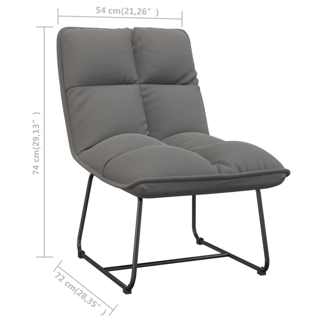 Poltrona con Struttura in Metallo Grigio Chiaro in Velluto