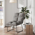 Poltrona con Struttura in Metallo Grigio Chiaro in Velluto