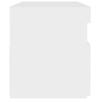 Comodino e Luci LED Bianco 60x35x40 cm in Legno Multistrato