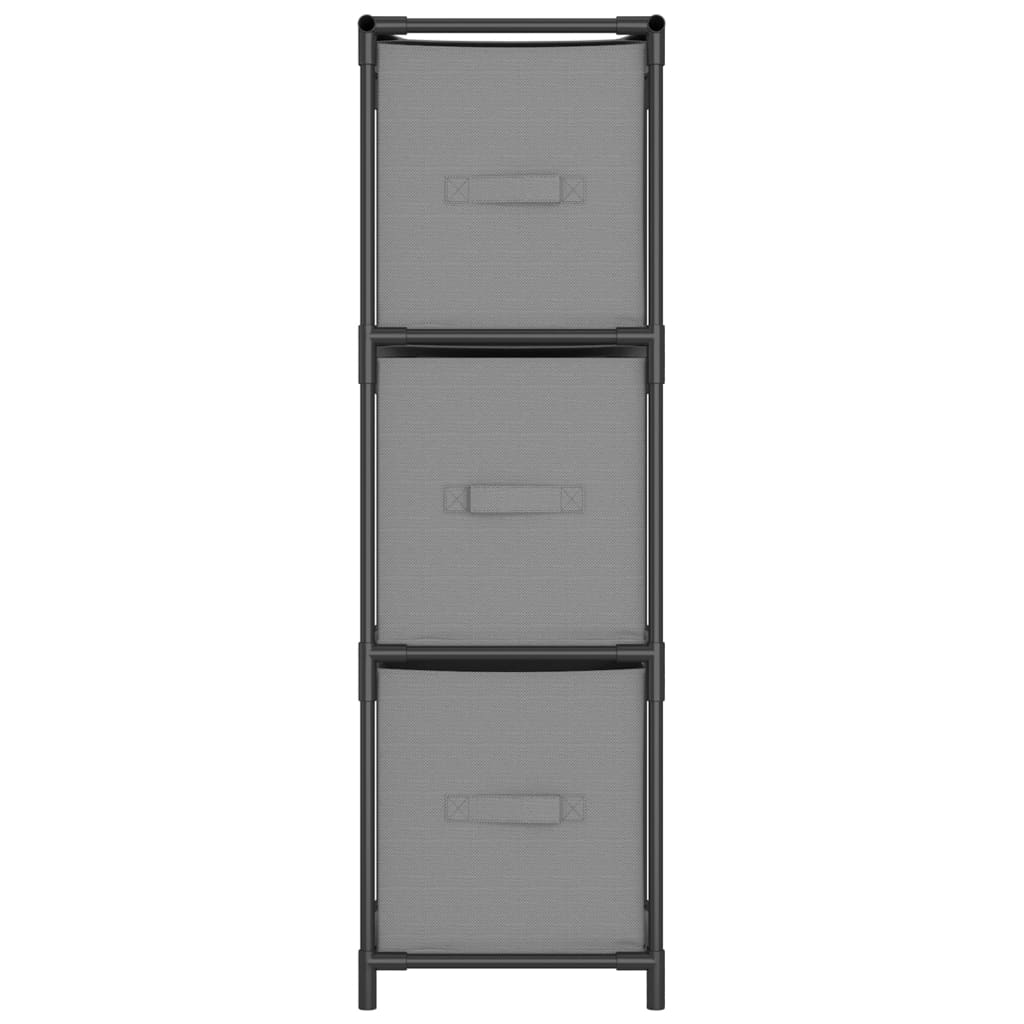 Armadietto con 3 Cassetti in Tessuto Grigio 34x34x101cm Acciaio