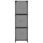 Armadietto con 3 Cassetti in Tessuto Grigio 34x34x101cm Acciaio