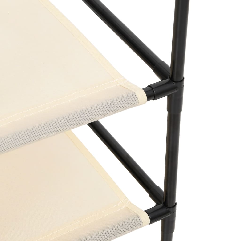 Armadietto con 4 Cesti in Tessuto Crema 63x30x71 cm Acciaio