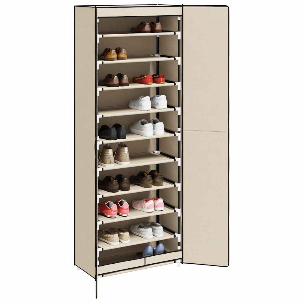 Scarpiera Crema 60x30x166 cm Tessuto