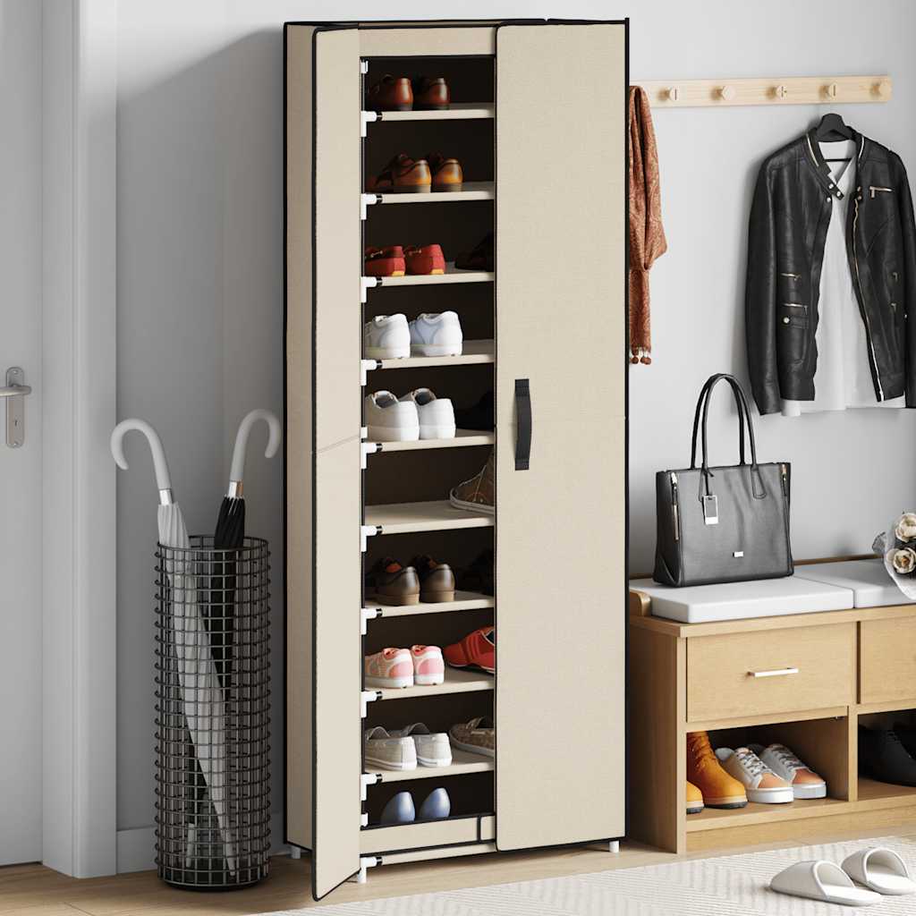 Scarpiera Crema 60x30x166 cm Tessuto